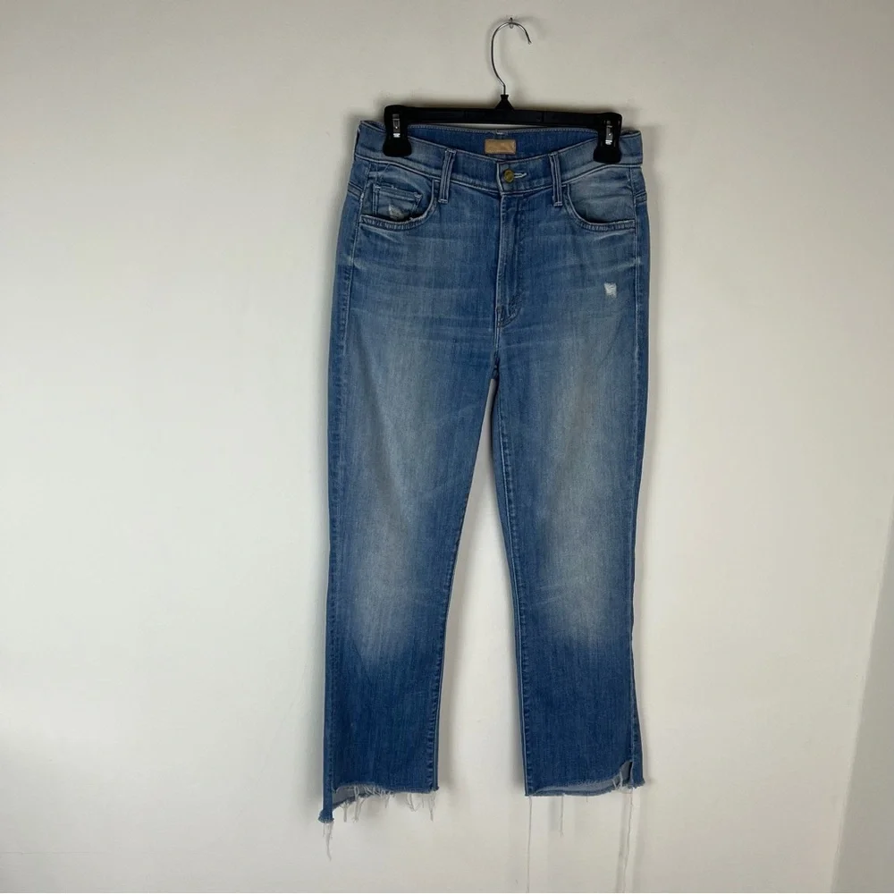 MOTHER Insider Crop Step Fray Jeans in SHAKE WELL SIZE 27